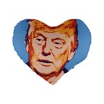 orange donald trump Standard 16  Premium Flano Heart Shape Cushion 