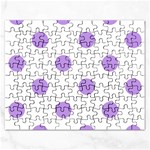 Polka Dots - Bright Lavender Violet on White Jigsaw Puzzle (Rectangular)