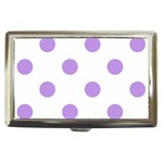 Polka Dots - Bright Lavender Violet on White Cigarette Money Case