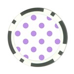 Polka Dots - Bright Lavender Violet on White Poker Chip Card Guard