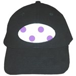 Polka Dots - Bright Lavender Violet on White Black Cap