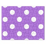 Polka Dots - White on Lavender Violet Jigsaw Puzzle (Rectangular)