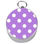 Polka Dots - White on Lavender Violet Silver Compass