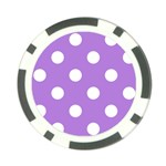 Polka Dots - White on Lavender Violet Poker Chip Card Guard