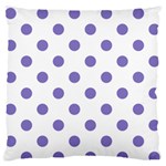 Polka Dots - Ube Violet on White Standard Flano Cushion Case (One Side)