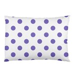 Polka Dots - Ube Violet on White Pillow Case (One Side)