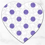 Polka Dots - Ube Violet on White Jigsaw Puzzle (Heart)