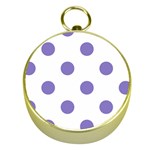 Polka Dots - Ube Violet on White Gold Compass