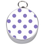 Polka Dots - Ube Violet on White Silver Compass