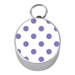 Polka Dots - Ube Violet on White Silver Compass (Mini)