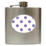 Polka Dots - Ube Violet on White Hip Flask (6 oz)