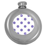 Polka Dots - Ube Violet on White Hip Flask (5 oz)