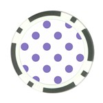 Polka Dots - Ube Violet on White Poker Chip Card Guard