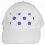 Polka Dots - Ube Violet on White White Cap