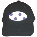 Polka Dots - Ube Violet on White Black Cap