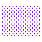 Polka Dots - Violet on White Double Sided Flano Blanket (Large)