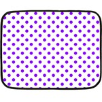 Polka Dots - Violet on White Fleece Blanket (Mini)