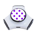 Polka Dots - Violet on White Portable USB Hub (One Side)