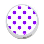 Polka Dots - Violet on White 4-Port USB Hub (One Side)