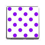 Polka Dots - Violet on White Memory Card Reader (Square)