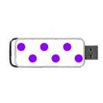 Polka Dots - Violet on White Portable USB Flash (One Side)