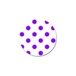 Polka Dots - Violet on White Golf Ball Marker (10 pack)