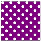 Polka Dots - White on Purple Violet Large Satin Scarf (Square)