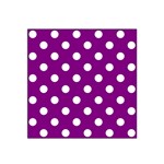 Polka Dots - White on Purple Violet Satin Bandana Scarf