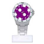 Polka Dots - White on Purple Violet Nurses Watch