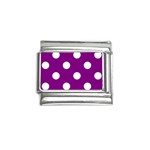 Polka Dots - White on Purple Violet Italian Charm (9mm)