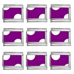 Polka Dots - White on Purple Violet 9mm Italian Charm (9 pack)