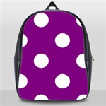 Polka Dots - White on Purple Violet School Bag (XL)