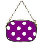 Polka Dots - White on Purple Violet Chain Purse (One Side)