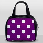 Polka Dots - White on Purple Violet Classic Handbag (Two Sides)