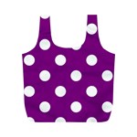 Polka Dots - White on Purple Violet Full Print Recycle Bag (M)