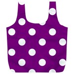 Polka Dots - White on Purple Violet Full Print Recycle Bag (XL)