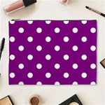 Polka Dots - White on Purple Violet Cosmetic Bag (XL)