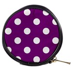 Polka Dots - White on Purple Violet Mini Makeup Bag