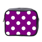 Polka Dots - White on Purple Violet Mini Toiletries Bag (Two Sides)