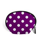 Polka Dots - White on Purple Violet Accessory Pouch (Small)