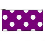 Polka Dots - White on Purple Violet Pencil Case