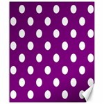 Polka Dots - White on Purple Violet Canvas 20  x 24 