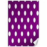 Polka Dots - White on Purple Violet Canvas 20  x 30 