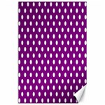 Polka Dots - White on Purple Violet Canvas 24  x 36 