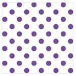 Polka Dots - Dark Lavender Violet on White Large Satin Scarf (Square)