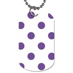 Polka Dots - Dark Lavender Violet on White Dog Tag (One Side)