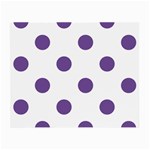 Polka Dots - Dark Lavender Violet on White Small Glasses Cloth (2 Sides)