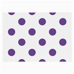 Polka Dots - Dark Lavender Violet on White Large Glasses Cloth (2 Sides)