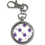 Polka Dots - Dark Lavender Violet on White Key Chain Watch