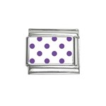 Polka Dots - Dark Lavender Violet on White Italian Charm (9mm)